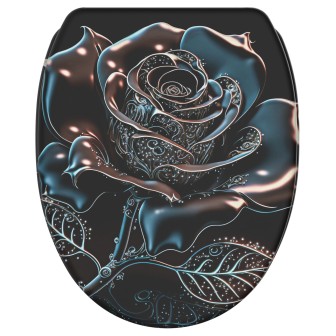 WC-Sitz mit Absenkautomatik und Schnellverschluss Black Rose - Premium Toilettendeckel direkt vom Hersteller
