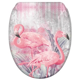WC-Sitz mit Absenkautomatik und Schnellverschluss Flamingo 2 - Premium Toilettendeckel direkt vom Hersteller