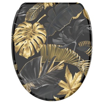 WC-Sitz mit Absenkautomatik und Schnellverschluss Golden Leaves - Premium Toilettendeckel direkt vom Hersteller