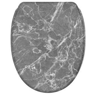 WC-Sitz mit Absenkautomatik und Schnellverschluss Marmor Grau - Premium Toilettendeckel direkt vom Hersteller