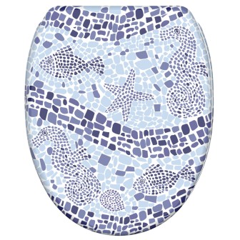 WC-Sitz mit Absenkautomatik und Schnellverschluss Mosaic World - Premium Toilettendeckel direkt vom Hersteller