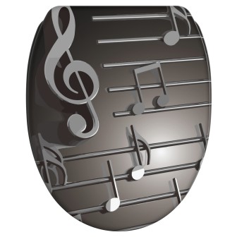 WC-Sitz mit Absenkautomatik und Schnellverschluss Musical Notes - Premium Toilettendeckel direkt vom Hersteller