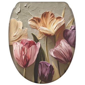 WC-Sitz mit Absenkautomatik und Schnellverschluss Tulpen - Premium Toilettendeckel direkt vom Hersteller