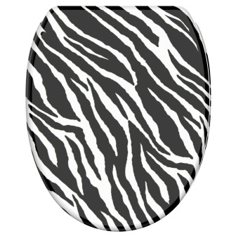 WC-Sitz mit Absenkautomatik und Schnellverschluss Zebra Look - Premium Toilettendeckel direkt vom Hersteller
