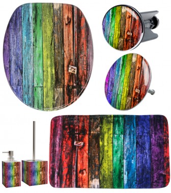 6-teiliges Badezimmer Set Rainbow