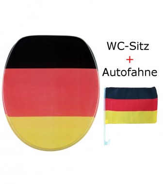 WC-Sitz Deutschland + Autofahne - Premium Toilettendeckel direkt vom Hersteller