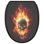 WC-Sitz mit Absenkautomatik und Schnellverschluss Totenkopf in Flammen - Premium Toilettendeckel direkt vom Hersteller