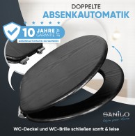 WC-Sitz mit Absenkautomatik Black Wood - Premium Toilettendeckel direkt vom Hersteller