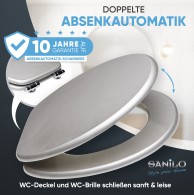 WC-Sitz mit Absenkautomatik Glitzer Silber - Premium Toilettendeckel direkt vom Hersteller