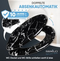 WC-Sitz mit Absenkautomatik Marmor Schwarz - Premium Toilettendeckel direkt vom Hersteller