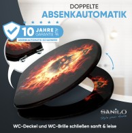 WC-Sitz mit Absenkautomatik Totenkopf in Flammen - Premium Toilettendeckel direkt vom Hersteller