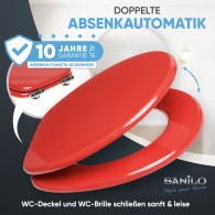 WC-Sitz mit Absenkautomatik Rot - Premium Toilettendeckel direkt vom Hersteller