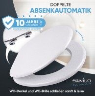 WC-Sitz mit Absenkautomatik Glitzer Weiß - Premium Toilettendeckel direkt vom Hersteller