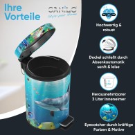 Kosmetikeimer Delphin Korallen 3 Liter