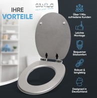 WC-Sitz mit Absenkautomatik Glitzer Silber - Premium Toilettendeckel direkt vom Hersteller