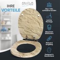 WC-Sitz mit Absenkautomatik Sand Stone - Premium Toilettendeckel direkt vom Hersteller