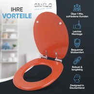 WC-Sitz mit Absenkautomatik Glitzer Orange - Premium Toilettendeckel direkt vom Hersteller