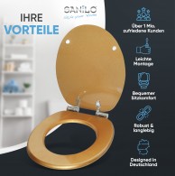WC-Sitz mit Absenkautomatik Glitzer Gold - Premium Toilettendeckel direkt vom Hersteller