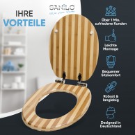 WC-Sitz mit Absenkautomatik Bambus Gestreift - Premium Toilettendeckel direkt vom Hersteller