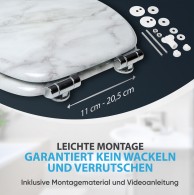 WC-Sitz mit Absenkautomatik Marmor - Premium Toilettendeckel direkt vom Hersteller