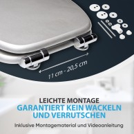 WC-Sitz mit Absenkautomatik Glitzer Silber - Premium Toilettendeckel direkt vom Hersteller