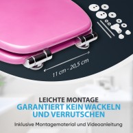 WC-Sitz mit Absenkautomatik Glitzer Pink - Premium Toilettendeckel direkt vom Hersteller