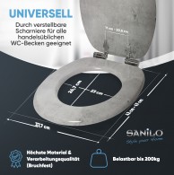 WC-Sitz mit Absenkautomatik Beton - Premium Toilettendeckel direkt vom Hersteller