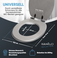 WC-Sitz mit Absenkautomatik Glitzer Silber - Premium Toilettendeckel direkt vom Hersteller