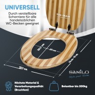 WC-Sitz mit Absenkautomatik Bambus Gestreift - Premium Toilettendeckel direkt vom Hersteller