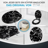 WC-Sitz mit Absenkautomatik Marmor Schwarz - Premium Toilettendeckel direkt vom Hersteller