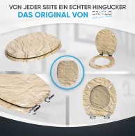 WC-Sitz mit Absenkautomatik Sand Stone - Premium Toilettendeckel direkt vom Hersteller