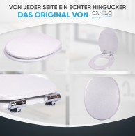 WC-Sitz mit Absenkautomatik Glitzer Weiß - Premium Toilettendeckel direkt vom Hersteller