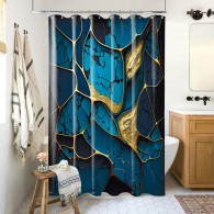 Duschvorhang Marmor Cobalt 180 x 200 cm