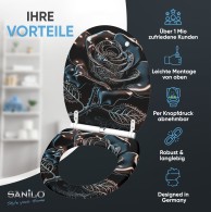 WC-Sitz mit Absenkautomatik und Schnellverschluss Black Rose - Premium Toilettendeckel direkt vom Hersteller