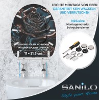 WC-Sitz mit Absenkautomatik und Schnellverschluss Black Rose - Premium Toilettendeckel direkt vom Hersteller