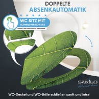 WC-Sitz mit Absenkautomatik und Schnellverschluss Blatt - Premium Toilettendeckel direkt vom Hersteller