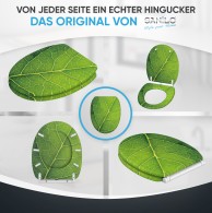 WC-Sitz mit Absenkautomatik und Schnellverschluss Blatt - Premium Toilettendeckel direkt vom Hersteller