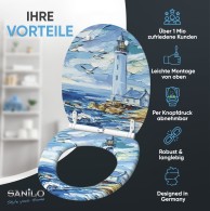WC-Sitz mit Absenkautomatik und Schnellverschluss Coast - Premium Toilettendeckel direkt vom Hersteller