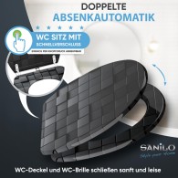 WC-Sitz mit Absenkautomatik und Schnellverschluss Cube - Premium Toilettendeckel direkt vom Hersteller