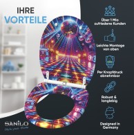 WC-Sitz mit Absenkautomatik und Schnellverschluss Disco - Premium Toilettendeckel direkt vom Hersteller