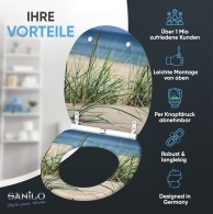 WC-Sitz mit Absenkautomatik und Schnellverschluss Dunetide - Premium Toilettendeckel direkt vom Hersteller