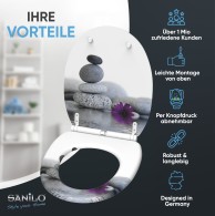 WC-Sitz mit Absenkautomatik und Schnellverschluss Energy Stones - Premium Toilettendeckel direkt vom Hersteller