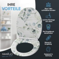 WC-Sitz mit Absenkautomatik und Schnellverschluss Eukalyptus - Premium Toilettendeckel direkt vom Hersteller