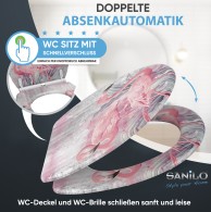WC-Sitz mit Absenkautomatik und Schnellverschluss Flamingo 2 - Premium Toilettendeckel direkt vom Hersteller