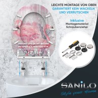 WC-Sitz mit Absenkautomatik und Schnellverschluss Flamingo 2 - Premium Toilettendeckel direkt vom Hersteller
