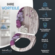 WC-Sitz mit Absenkautomatik und Schnellverschluss Flieder - Premium Toilettendeckel direkt vom Hersteller