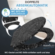 WC-Sitz mit Absenkautomatik und Schnellverschluss Floral - Premium Toilettendeckel direkt vom Hersteller