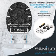 WC-Sitz mit Absenkautomatik und Schnellverschluss Floral - Premium Toilettendeckel direkt vom Hersteller