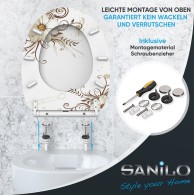 WC-Sitz mit Absenkautomatik und Schnellverschluss Flower - Premium Toilettendeckel direkt vom Hersteller