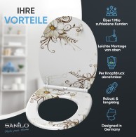WC-Sitz mit Absenkautomatik und Schnellverschluss Flower - Premium Toilettendeckel direkt vom Hersteller